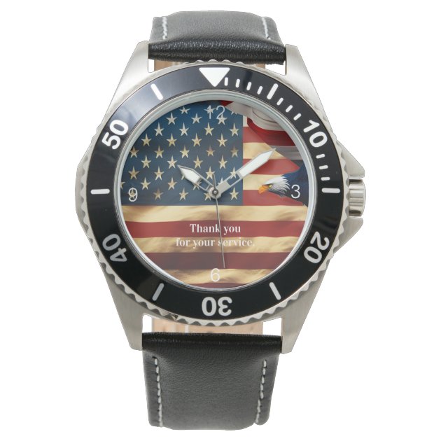 The Colorful All American Eagle with Flag Watch Zazzle