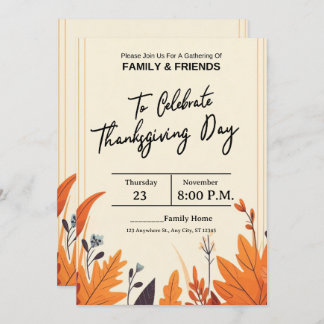 THE COLORFUL AUTUMN SEASON AND THANKSGIVING INVITATION