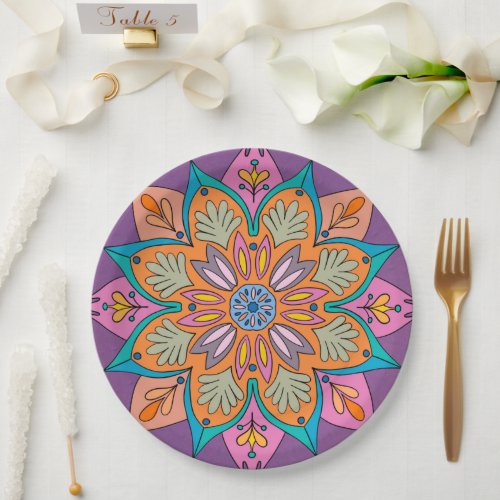 The Colorful Circle of India A Decorative Mandala Paper Plates