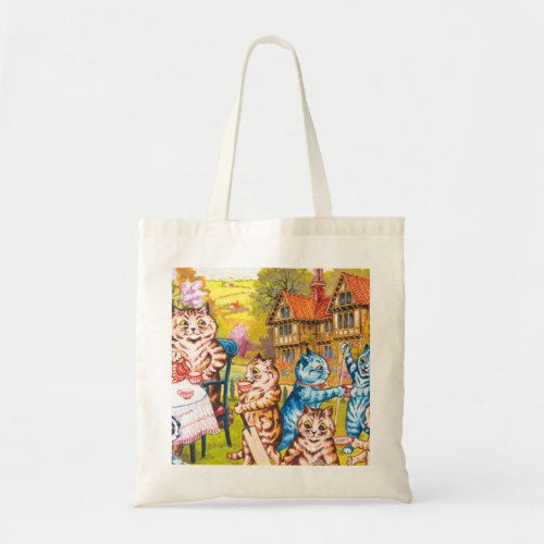 The Colorful Dancing Psychedelic Cats Louis Wain Tote Bag