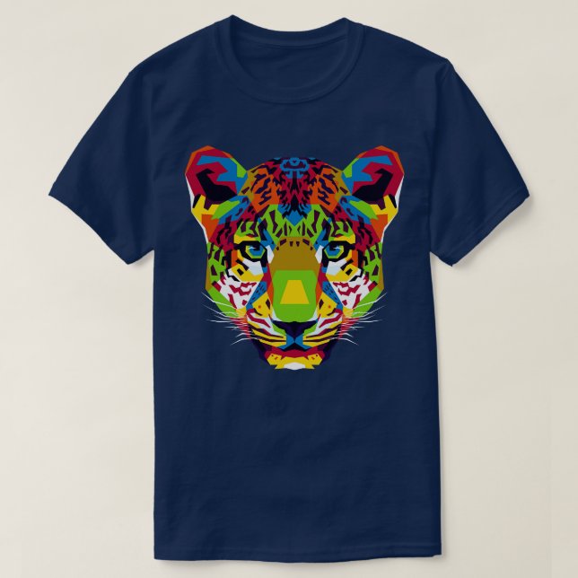 The Colorful Leopard Head T-Shirt (Design Front)