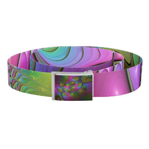 The Colorful Luminous Modern Abstract Fractal Art Belt