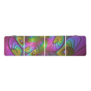 The Colorful Luminous Trippy Abstract Fractal Art Beer Pong Table