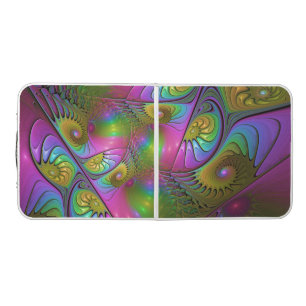 The Colorful Luminous Trippy Abstract Fractal Art Beer Pong Table