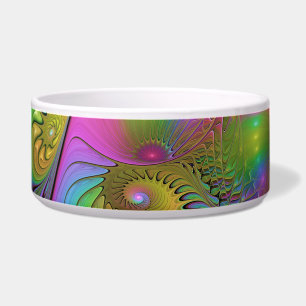 The Colorful Luminous Trippy Abstract Fractal Art Bowl