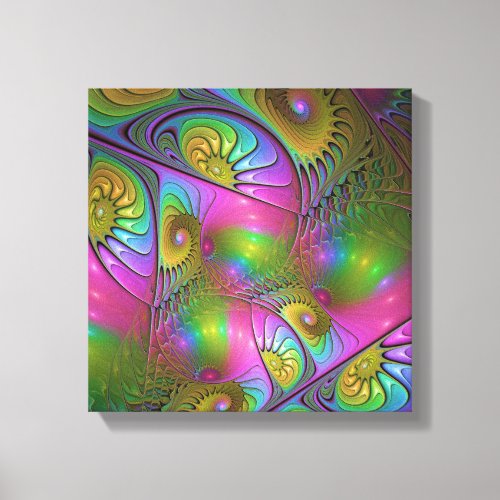 The Colorful Luminous Trippy Abstract Fractal Art Canvas Print