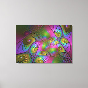 The Colorful Luminous Trippy Abstract Fractal Art Canvas Print