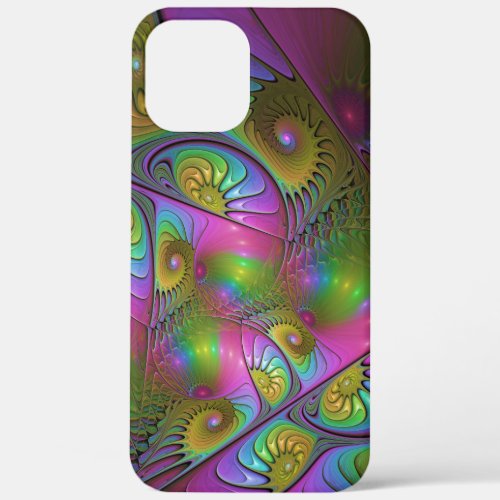 The Colorful Luminous Trippy Abstract Fractal Art iPhone 12 Pro Max Case