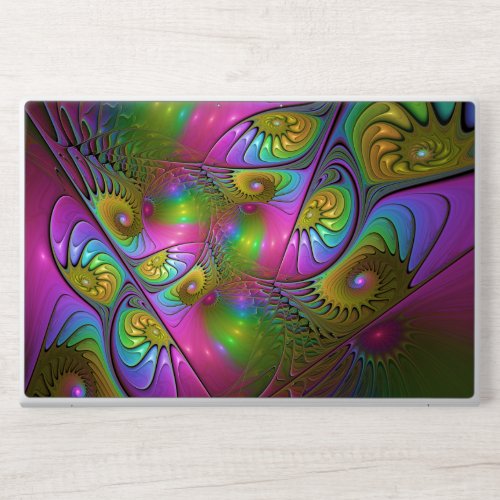 The Colorful Luminous Trippy Abstract Fractal Art HP Laptop Skin