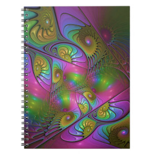 The Colorful Luminous Trippy Abstract Fractal Art Notebook