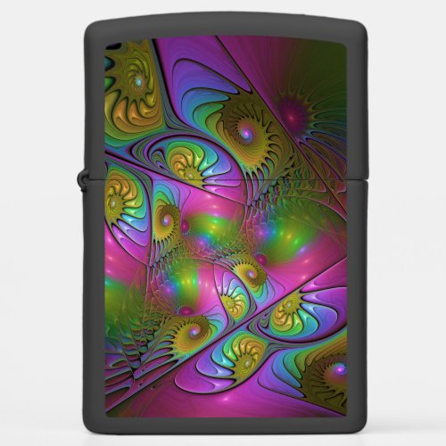 The Colorful Luminous Trippy Abstract Fractal Art Zippo Lighter