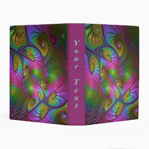 The Colorful Luminous Trippy Abstract Fractal Text Mini Binder