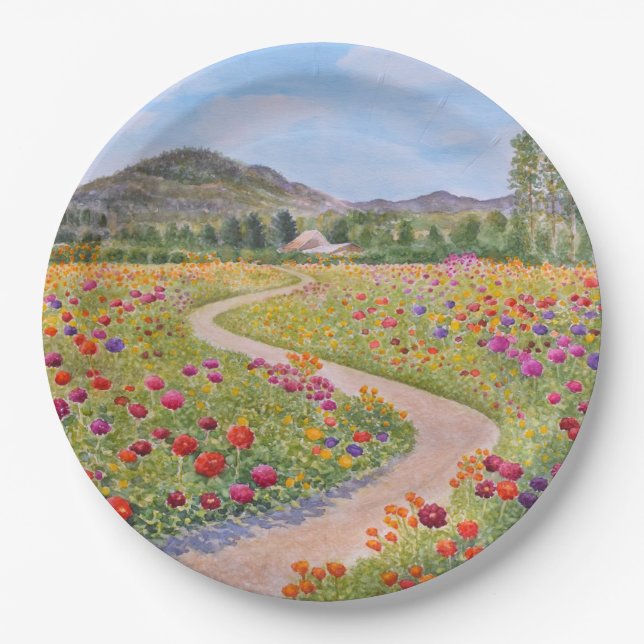 The Colorful Path Paper Plates (Front)