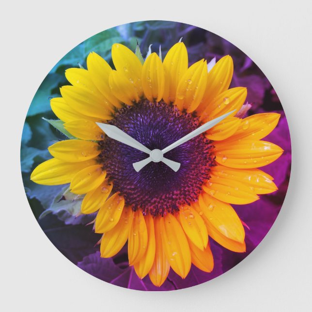 The Colorful Sunflower Large Clock (Front)