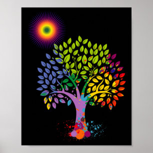 The Colorful Tree Giving Life To Earth Stop Global Poster