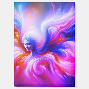 The Colorful Wispy Angel on Front of a 'Fridge Magnet