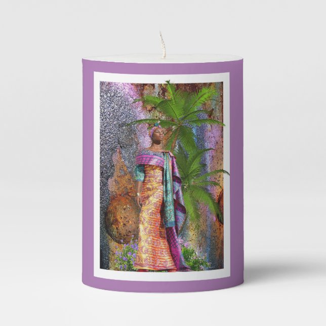 The Colors Inside of My World  Pillar Candle (Front)