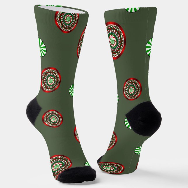 The Colors of Christmas Socks (Angled)