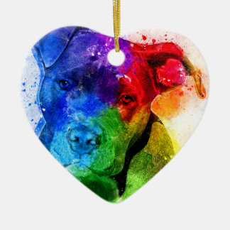 The colors of Love are a Pitbull Ceramic Ornament