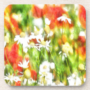 The Colors Of Spring On A Sunny Day Watercolor Beverage Coaster