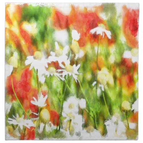 The Colors Of Spring On A Sunny Day Watercolor Cloth Napkin