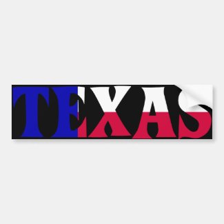 The Colors of Texas: Red, White, & Blue Bumper Sticker
