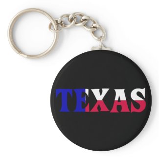The Colors of Texas: Red, White, & Blue keychain