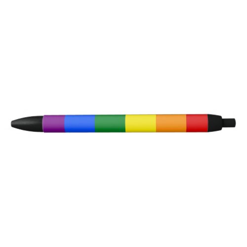 The colors of the rainbow black ink pen