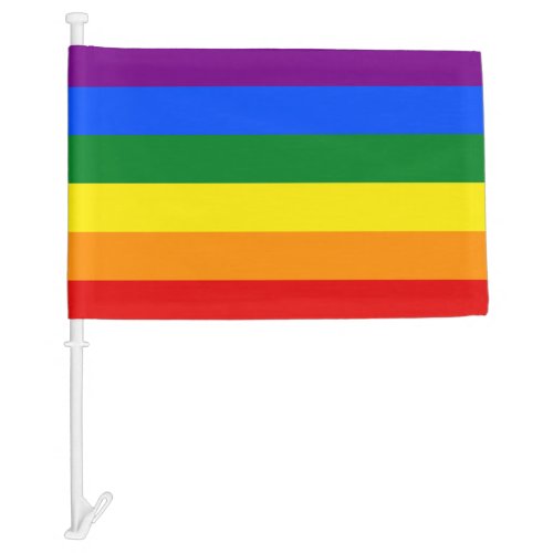 The colors of the rainbow car flag