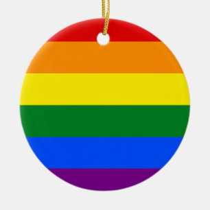 The colors of the rainbow ceramic ornament