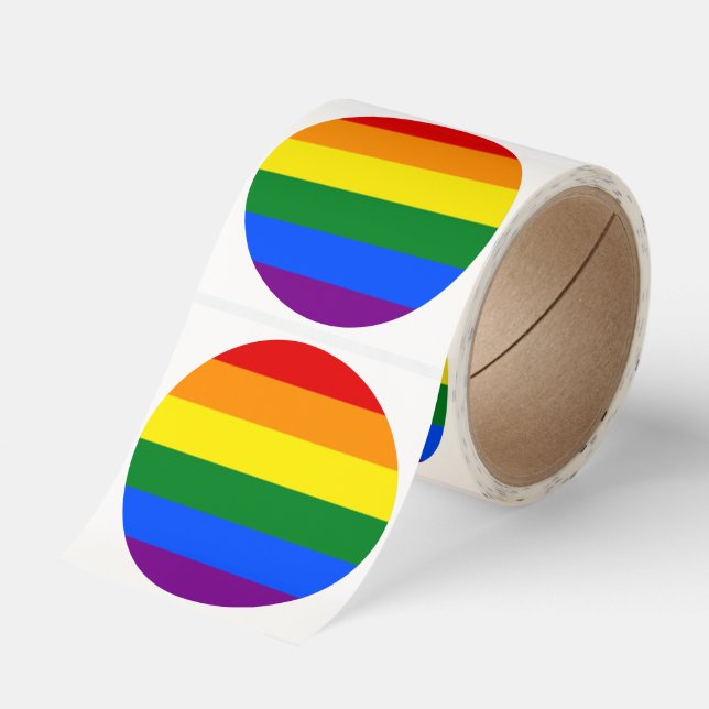 The colors of the rainbow classic round sticker (Roll)