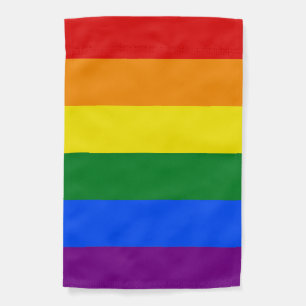 The colors of the rainbow garden flag