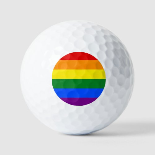 The colors of the rainbow golf balls