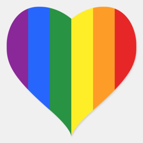 The colors of the rainbow heart sticker