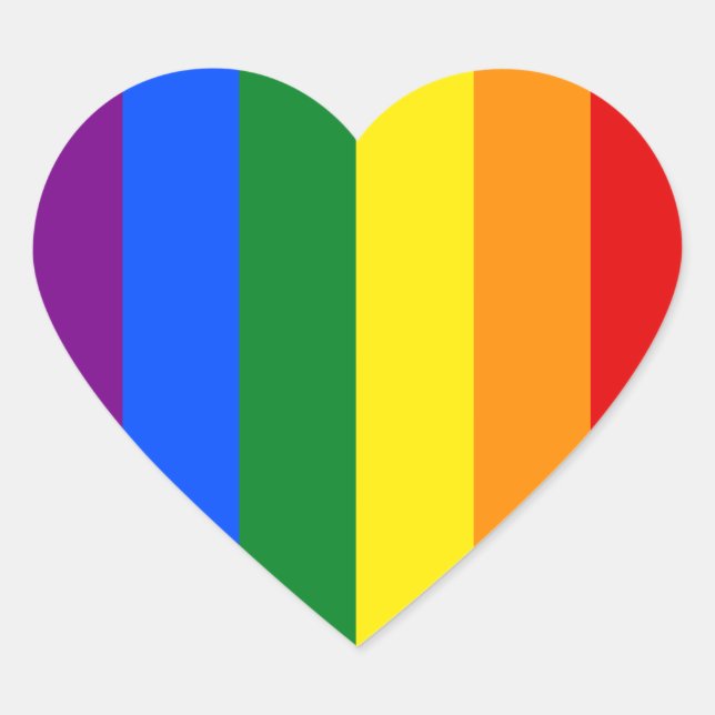 The colors of the rainbow heart sticker (Front)