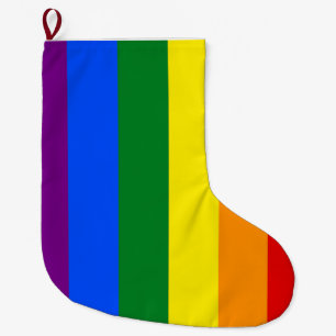 The colors of the rainbow large christmas stocking