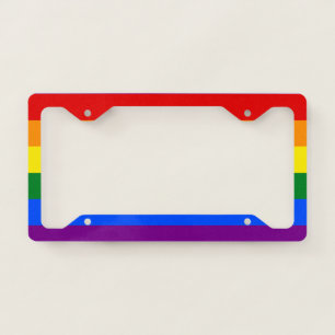 The colors of the rainbow license plate frame