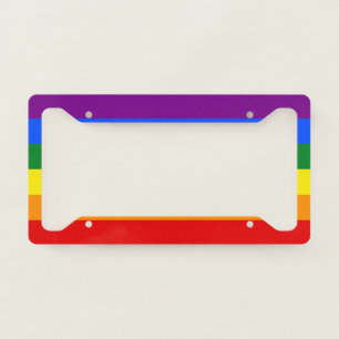 The colors of the rainbow license plate frame