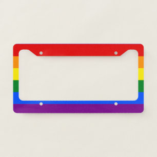The colors of the rainbow license plate frame