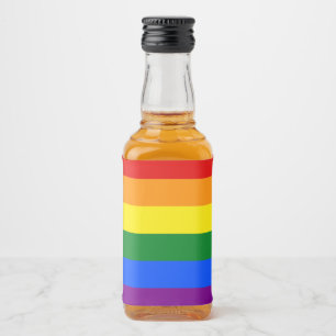 The colors of the rainbow liquor bottle label