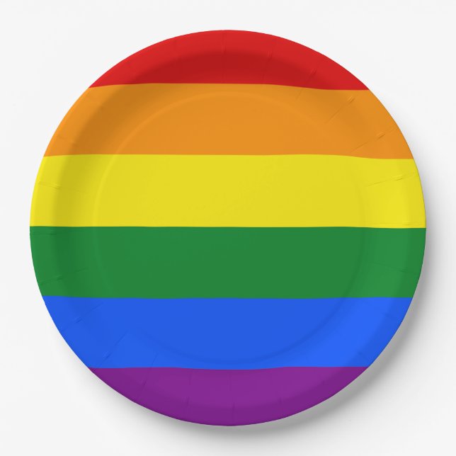 The colors of the rainbow paper plates (Front)