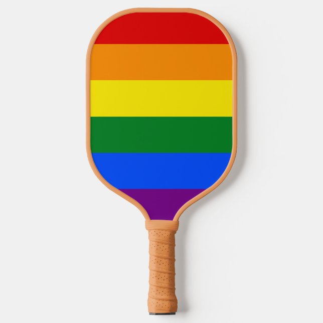 The colors of the rainbow pickleball paddle (Front)