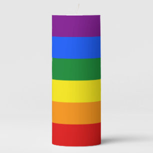 The colors of the rainbow pillar candle