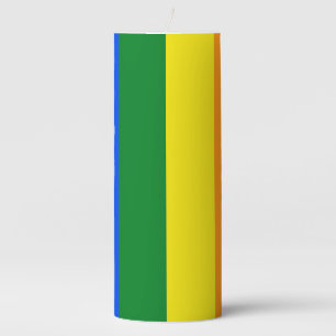 The colors of the rainbow pillar candle