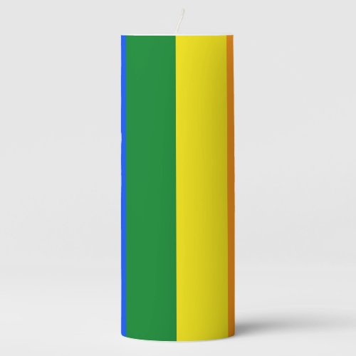 The colors of the rainbow pillar candle