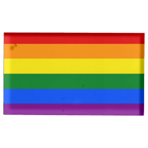 The colors of the rainbow place card holder