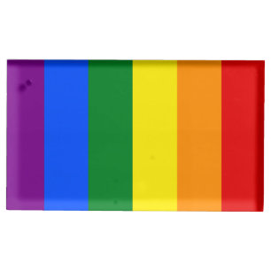 The colors of the rainbow place card holder