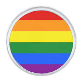 The colors of the rainbow silver finish lapel pin