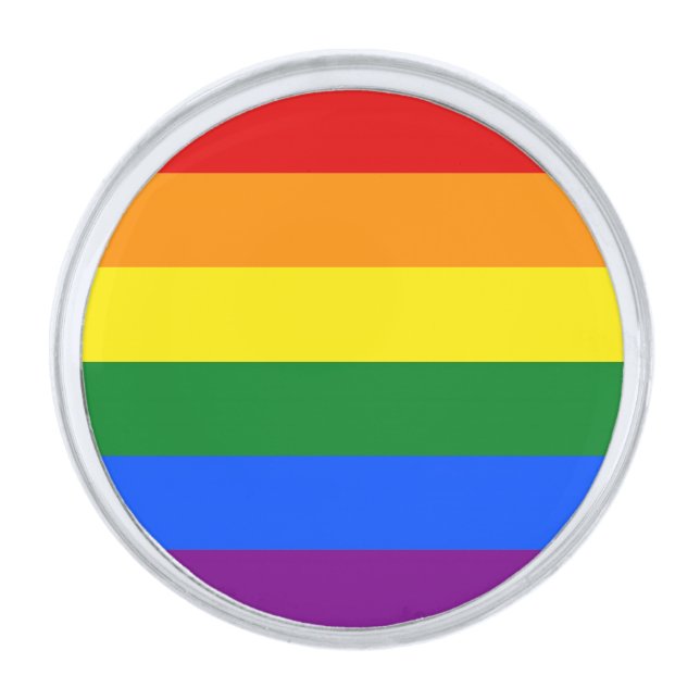 The colors of the rainbow silver finish lapel pin (Front)