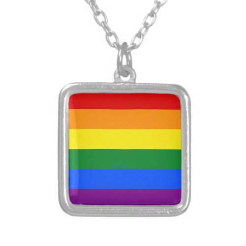 The colors of the rainbow silver plated necklace